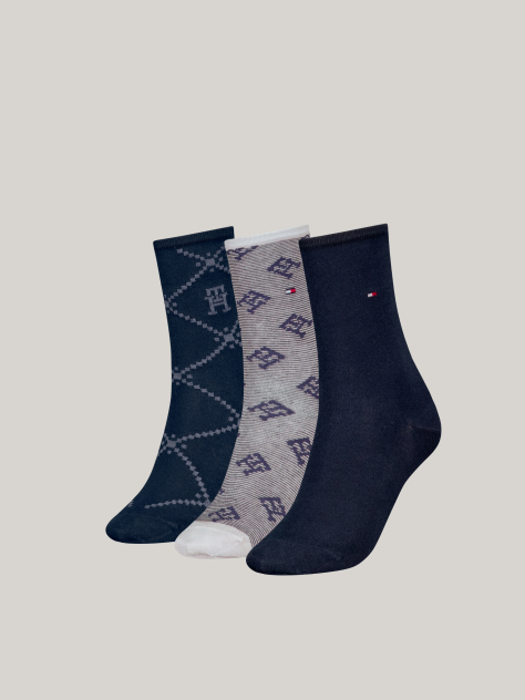 Multi Tommy Hilfiger Women's Classic Socks 3 pack Gift Box  Women