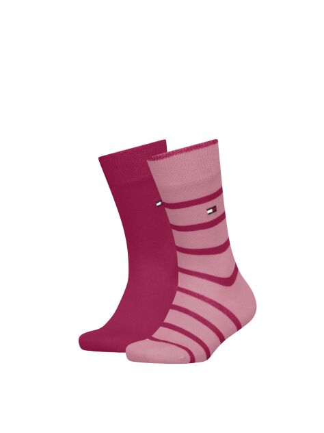 Pink Tommy Hilfiger Socks With Breton Striped Design 2 Pack  Kids Unisex