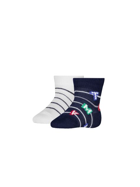 Multi 2-Pack Sosete Scurte Cu Dungi Pentru Copii  Nou nascuti