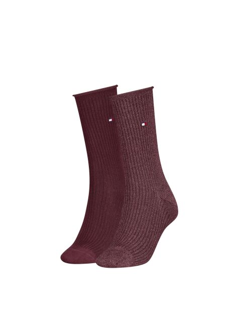 Red Tommy Hilfiger Women's Classic Socks 2 Pack  Women