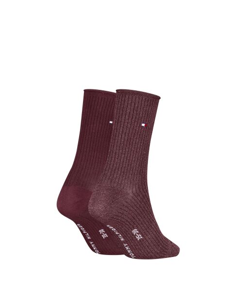 Red Tommy Hilfiger Women's Classic Socks 2 Pack  Women