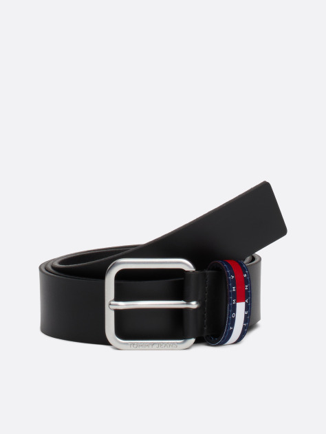 Black Leather Badge Keeper Belt  Men