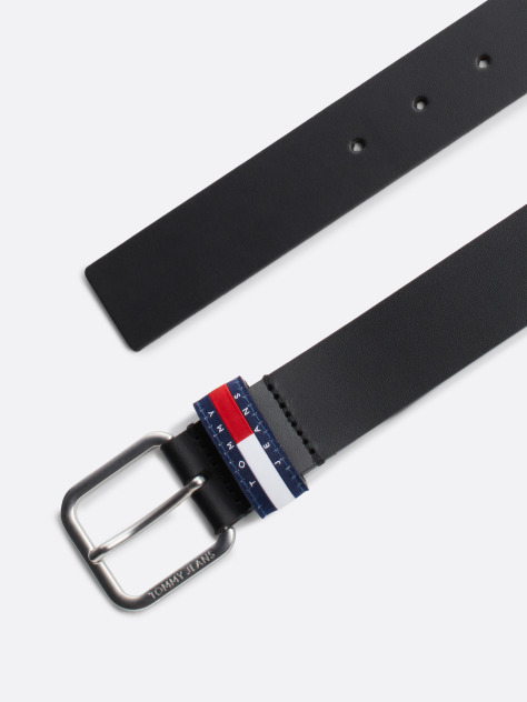 Black Leather Badge Keeper Belt  Men