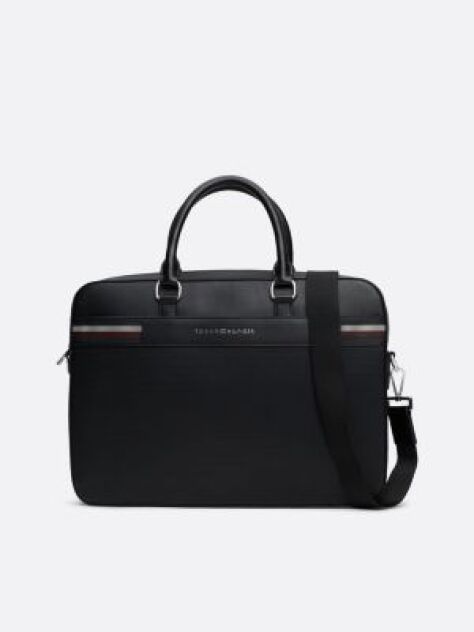 Black Corporate Mixed Texture Laptop Bag  Men