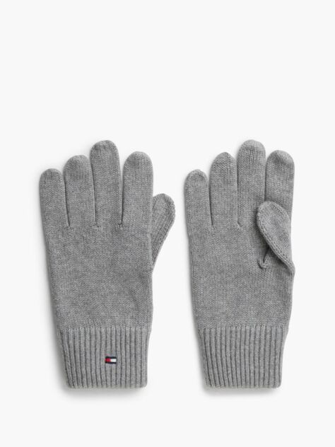 Grey Hilfiger Flag Embroidery Gloves with Cashmere  Men