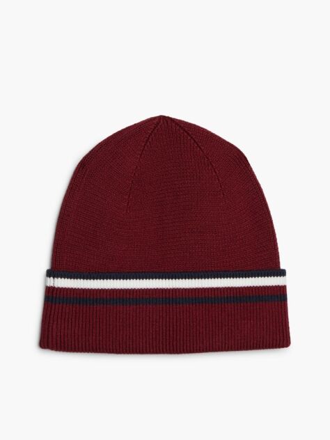 Red Corporate Signature Tape Beanie  Men