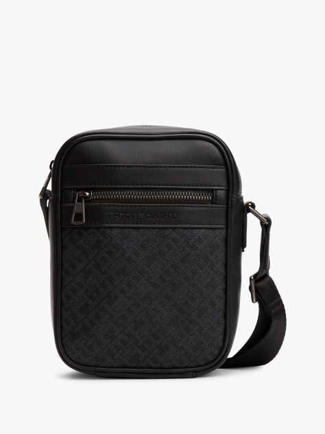 Negru Geanta Reporter Crossbody Cu Monograma TH  Barbati