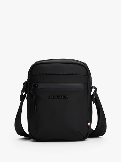 Negru Geanta Reporter Crossbody Cu Logo cu logo Si Textura  Barbati