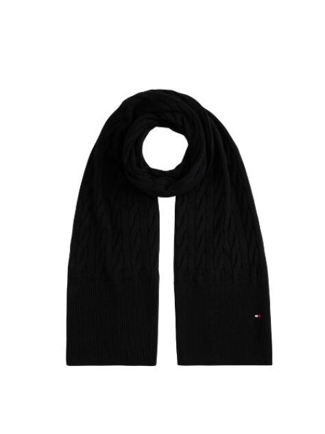 Negru Esarfa Tricotata Din Amestec De Lana Cu Hilfiger Flag  Barbati