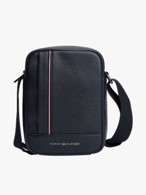 Blue Geanta Crossbody Reporter Cu Logo Metalic  Barbati