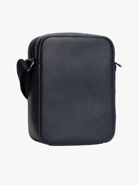 Blue Geanta Crossbody Reporter Cu Logo Metalic  Barbati