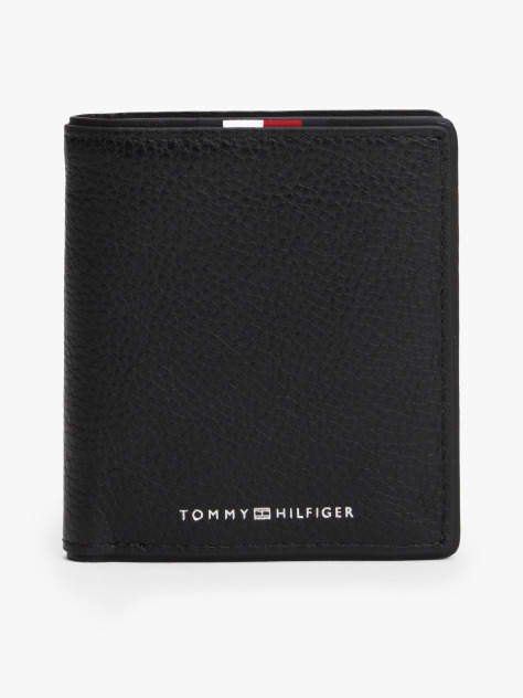 Black Corporate Leather Trifold Wallet  Men