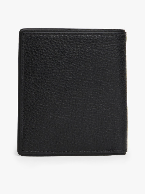Black Corporate Leather Trifold Wallet  Men