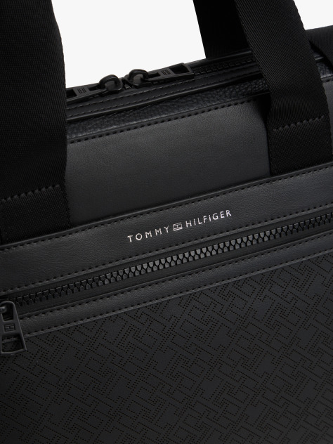 Black TH Monogram Laptop Bag  Men