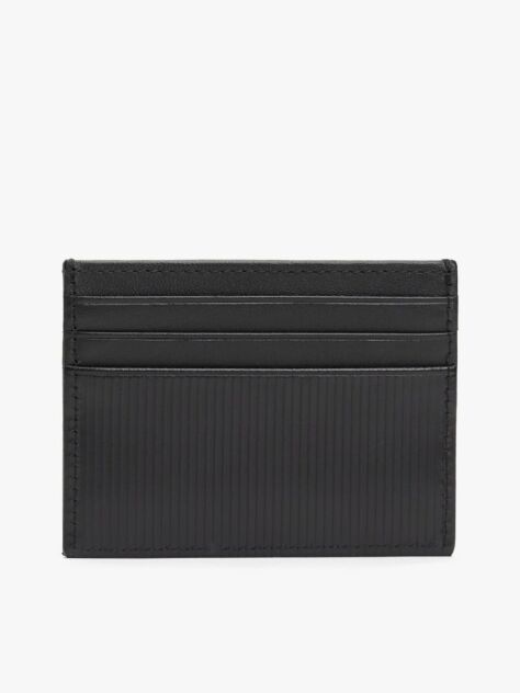 Negru Hilfiger Flag Portofel Pentru Carduri Din Piele Cu Logo Din Piele   Barbati