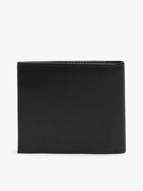 Negru Hilfiger Flag Portofel Din Piele Ribbed Cu Doua Compartimente  Barbati