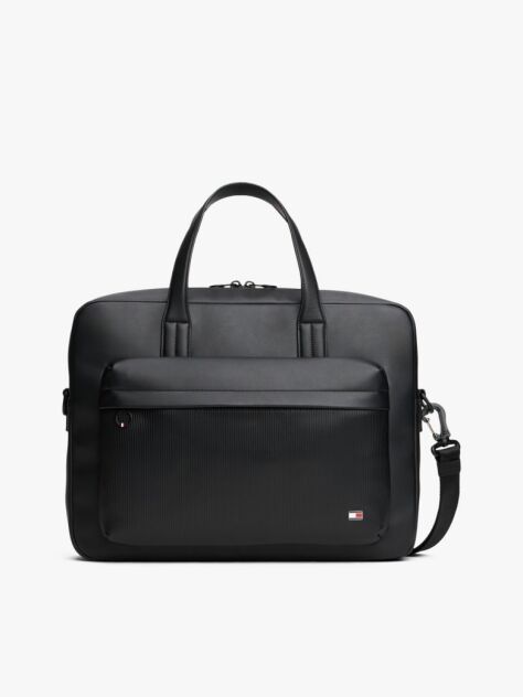 Negru Hilfiger Flag Geanta Pentru Laptop Cu Buzunar Ribbed  Barbati