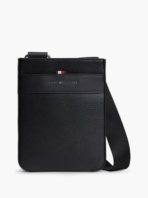 Negru Geanta Crossbody Cu Logo Metalic   Barbati