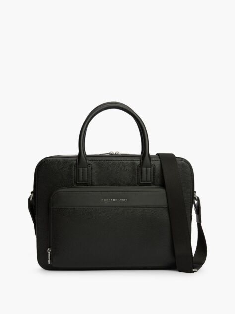 Negru Geanta Laptop Slim Cu Logo Metalic  Barbati