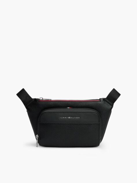 Negru Borseta Crossbody Cu Logo Metalic  Barbati