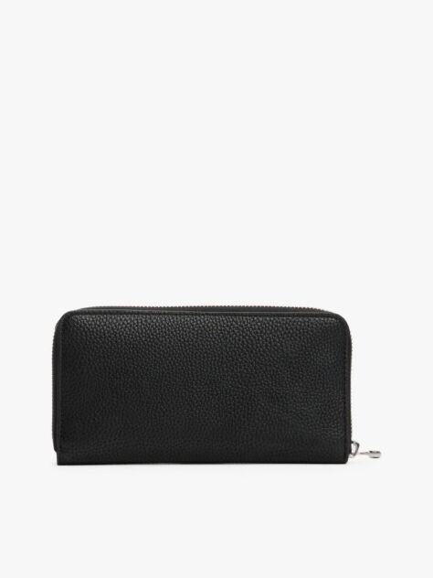 Black Th Emblem Large Zip-Around Wallet  Women