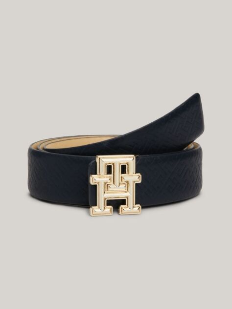 Multi Embossed Leather Reversible Belt  Women