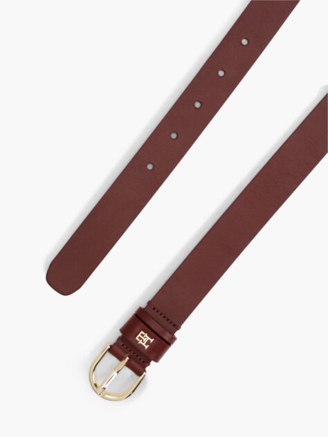 Red Essential TH Monogram Leather Belt  Women