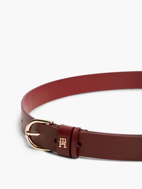 Red Essential TH Monogram Leather Belt  Women