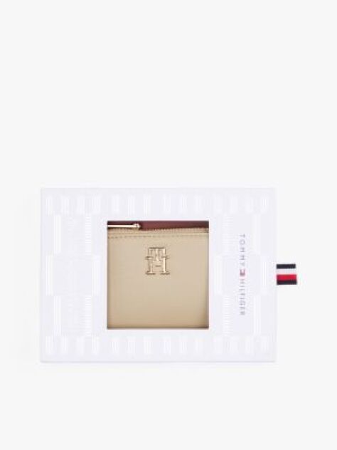 Beige TH Monogram Slim Wallet  Women
