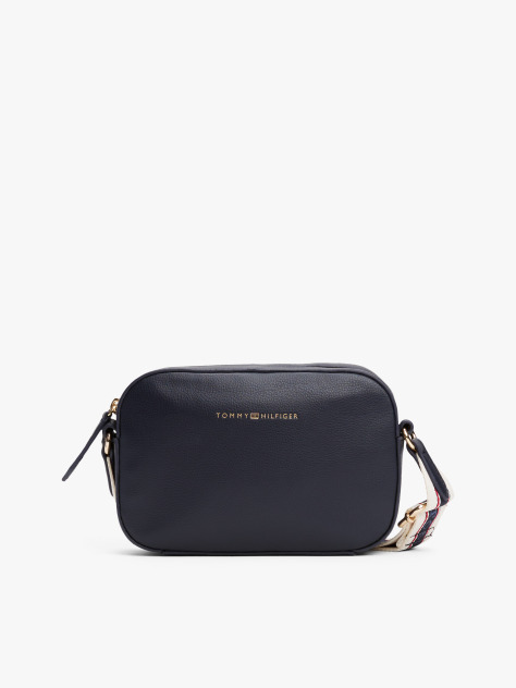Blue Geanta Crossbody Cu Bretea Si Logo  Femei