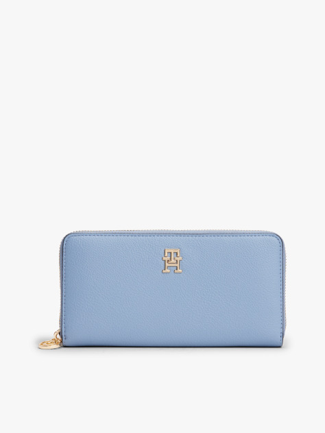 Blue TH Monogram Plaque Zip-Around Wallet  Women