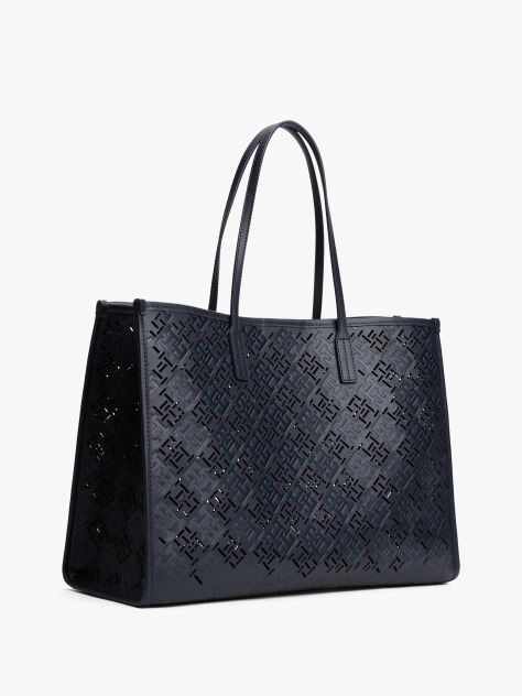 Blue Geanta Tote City Cu Monograma TH  Femei