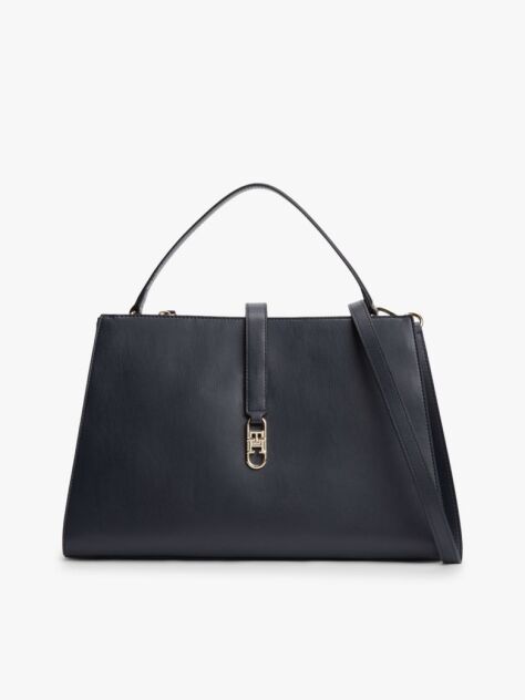 Blue Geanta TH Monogram Crossbody Satchel  Femei
