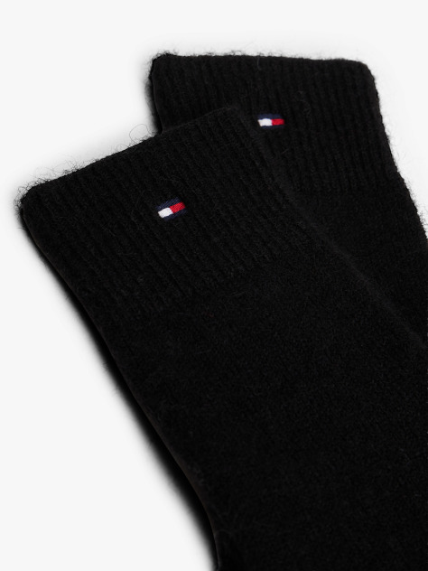 Negru Manusi Pufoase Tricotate Cu Hilfiger Flag  Femei