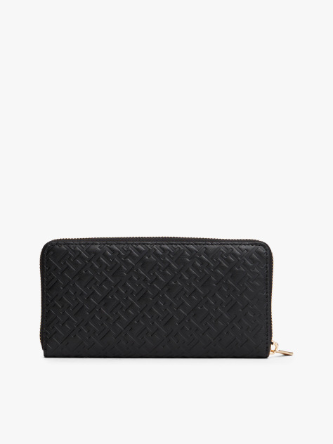Negru TH Monogram Portofel Cu Fermoar  Femei