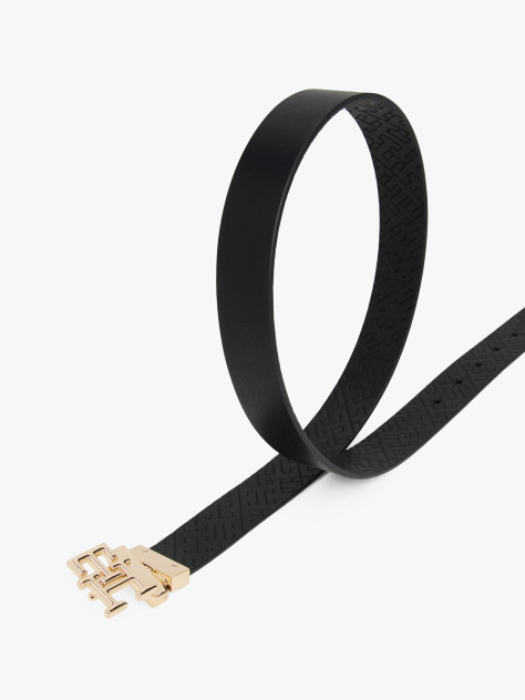 Negru TH Monogram Curea Din Piele Reversibila  Femei