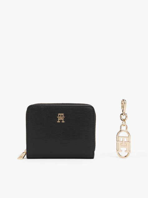 Negru Cutie Cadou Cu Portofel Zip-Around Si Charm  Femei