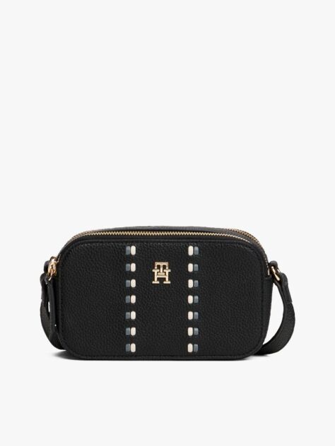 Black Signature Tape Camera Bag  Women