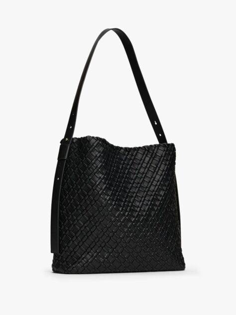 Black TH Monogram Braided Hobo Bag  Women