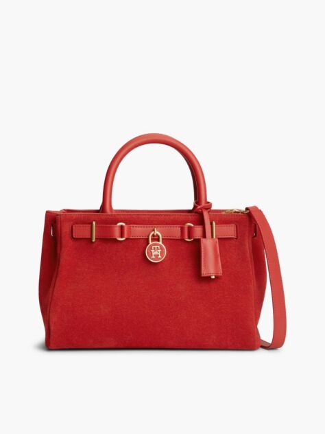 Rosu Geanta American Icon Tote Din Piele Intoarsa  Femei