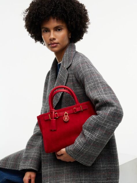 Rosu Geanta American Icon Tote Din Piele Intoarsa  Femei
