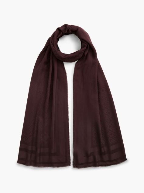Red TH Monogram Scarf With Wool  Women