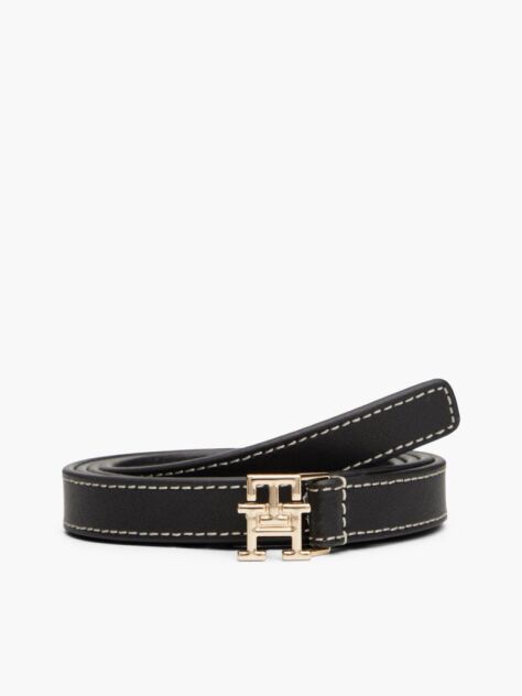 Negru Curea Din Piele Cu Catarama TH Monogram  Femei