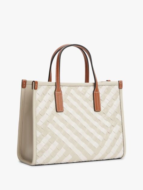 Beige City Woven Crossbody Tote Bag  Women