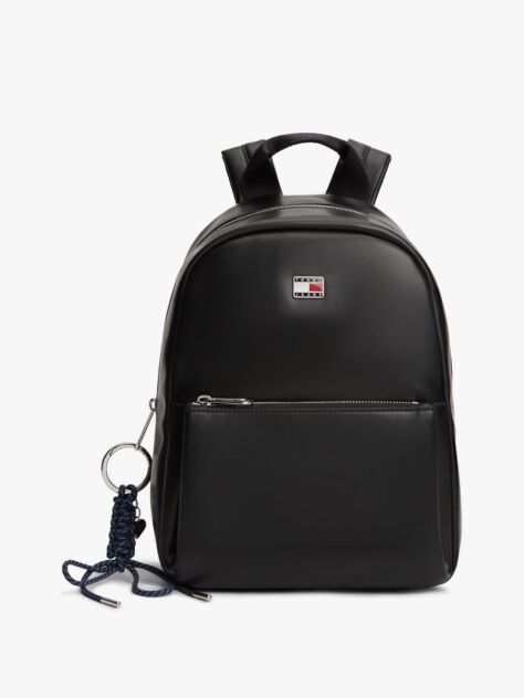 Negru Rucsac Cu Logo Si Charm  Femei