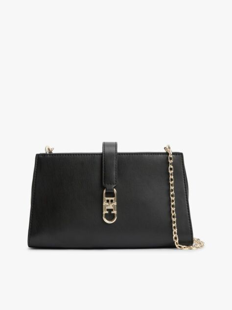 Black TH Monogram Chain Strap Crossover Bag  Women