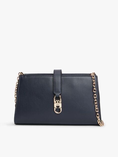 Blue TH Monogram Chain Strap Crossover Bag  Women