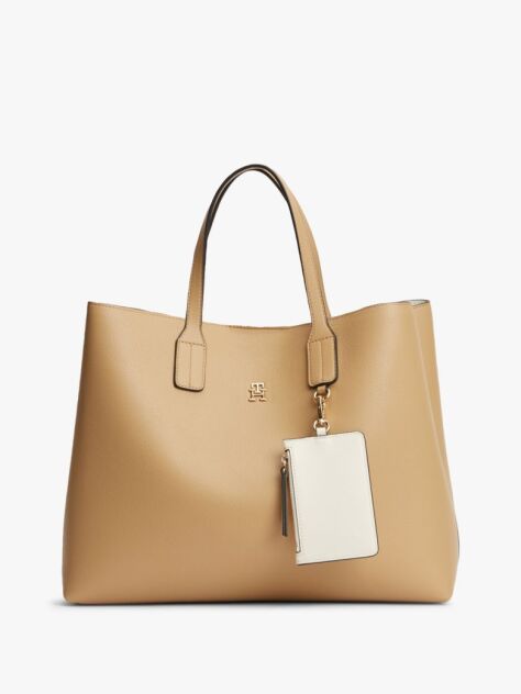 Bej Geanta Satchel Hilfiger Icon Pebble Grain  Femei