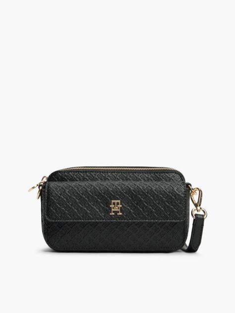 Negru Geanta Crossbody Camera Cu Imprimeu Hilfger Icon  Femei