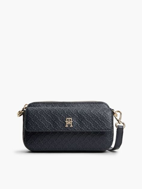 Blue Geanta Crossbody Camera Cu Imprimeu Hilfger Icon  Femei